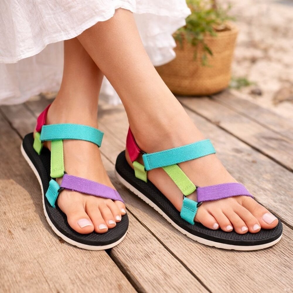 Wonder Nation Women Sport Sandals Adjustable Strap Lightweight Travel Shoes US 9